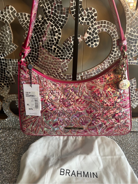 🌟Brahmin Esme Coral Snapdragon Shoulder Bag